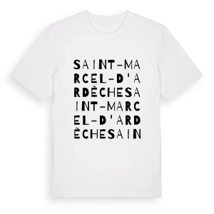 Saint-Marcel-d'Ardèche ordlek t-shirt – ekologisk bomull t-shirt från Pinshirt