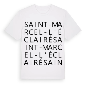 Saint-Marcel-l'Éclairé ordlek t-shirt – ekologisk bomull t-shirt från Pinshirt