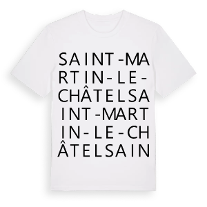Saint-Martin-le-Châtel ordlek t-shirt – ekologisk bomull t-shirt från Pinshirt