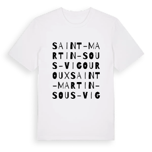 Saint-Martin-sous-Vigouroux ordlek t-shirt – ekologisk bomull t-shirt från PinShirt