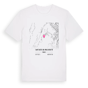 Saint-Nizier-du-Moucherotte karta t-shirt – ekologisk bomull t-shirt från Pinshirt