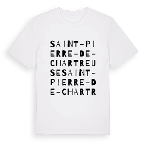 Saint-Pierre-de-Chartreuse ordlek t-shirt – ekologisk bomull t-shirt från Pinshirt