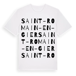 Saint-Romain-en-Gier ordlek t-shirt – ekologisk bomull t-shirt från Pinshirt