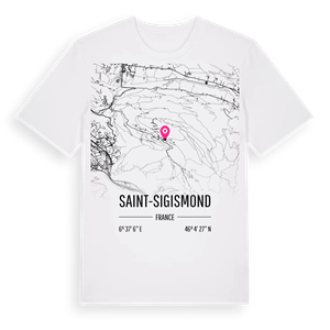 Saint-Sigismond karta t-shirt – ekologisk bomull t-shirt från Pinshirt