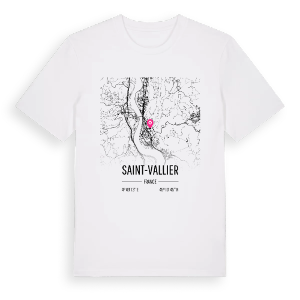 Saint-Vallier karta t-shirt – ekologisk bomull t-shirt från Pinshirt