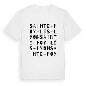 Sainte-Foy-lès-Lyon ordlek t-shirt – ekologisk bomull t-shirt från PinShirt