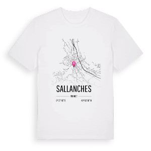 Sallanches karta t-shirt – ekologisk bomull t-shirt från Pinshirt