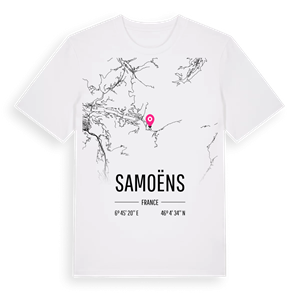 Samoëns karta t-shirt – ekologisk bomull t-shirt från Pinshirt