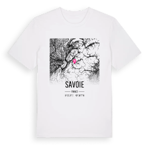 Savoie karta t-shirt – ekologisk bomull t-shirt från Pinshirt