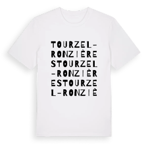 Tourzel-Ronzières ordlek t-shirt – ekologisk bomull t-shirt från Pinshirt