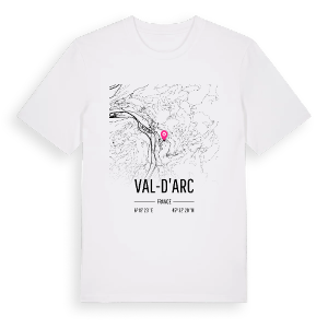 Val-d'Arc karta t-shirt – ekologisk bomull t-shirt från Pinshirt