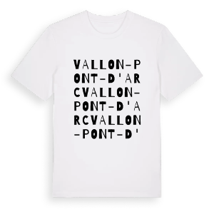 Vallon-Pont-d'Arc ordlek t-shirt – ekologisk bomull t-shirt från Pinshirt