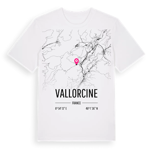 Vallorcine karta t-shirt – ekologisk bomull t-shirt från Pinshirt