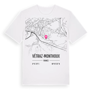 Vétraz-Monthoux karta t-shirt – ekologisk bomull t-shirt från Pinshirt