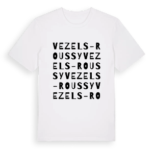 Vezels-Roussy ordlek t-shirt – ekologisk bomull t-shirt från Pinshirt