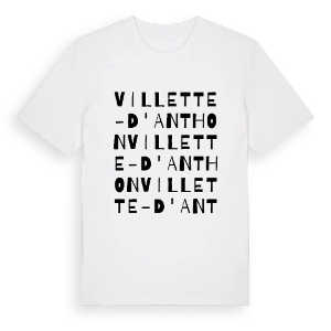 Villette-d'Anthon ordlek t-shirt – ekologisk bomull t-shirt från Pinshirt