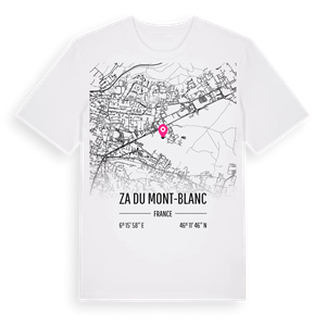 ZA du Mont-Blanc karta t-shirt – ekologisk bomull t-shirt från Pinshirt