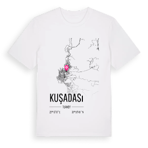 Kuşadası karta t-shirt – ekologisk bomull t-shirt från Pinshirt