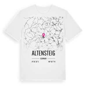 Altensteig karta t-shirt – ekologisk bomull t-shirt från Pinshirt