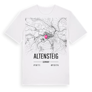 Altensteig karta t-shirt – ekologisk bomull t-shirt från Pinshirt