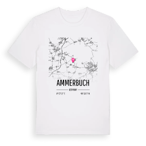 Ammerbuch karta t-shirt – ekologisk bomull t-shirt från Pinshirt