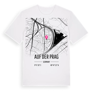 Auf der Prag karta t-shirt – ekologisk bomull t-shirt från Pinshirt