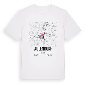 Aulendorf karta t-shirt – ekologisk bomull t-shirt från Pinshirt