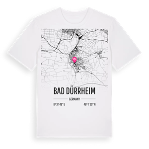 Bad Dürrheim karta t-shirt – ekologisk bomull t-shirt från Pinshirt