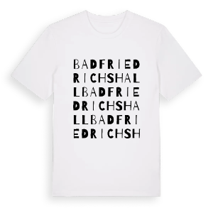 Bad Friedrichshall ordlek t-shirt – ekologisk bomull t-shirt från Pinshirt
