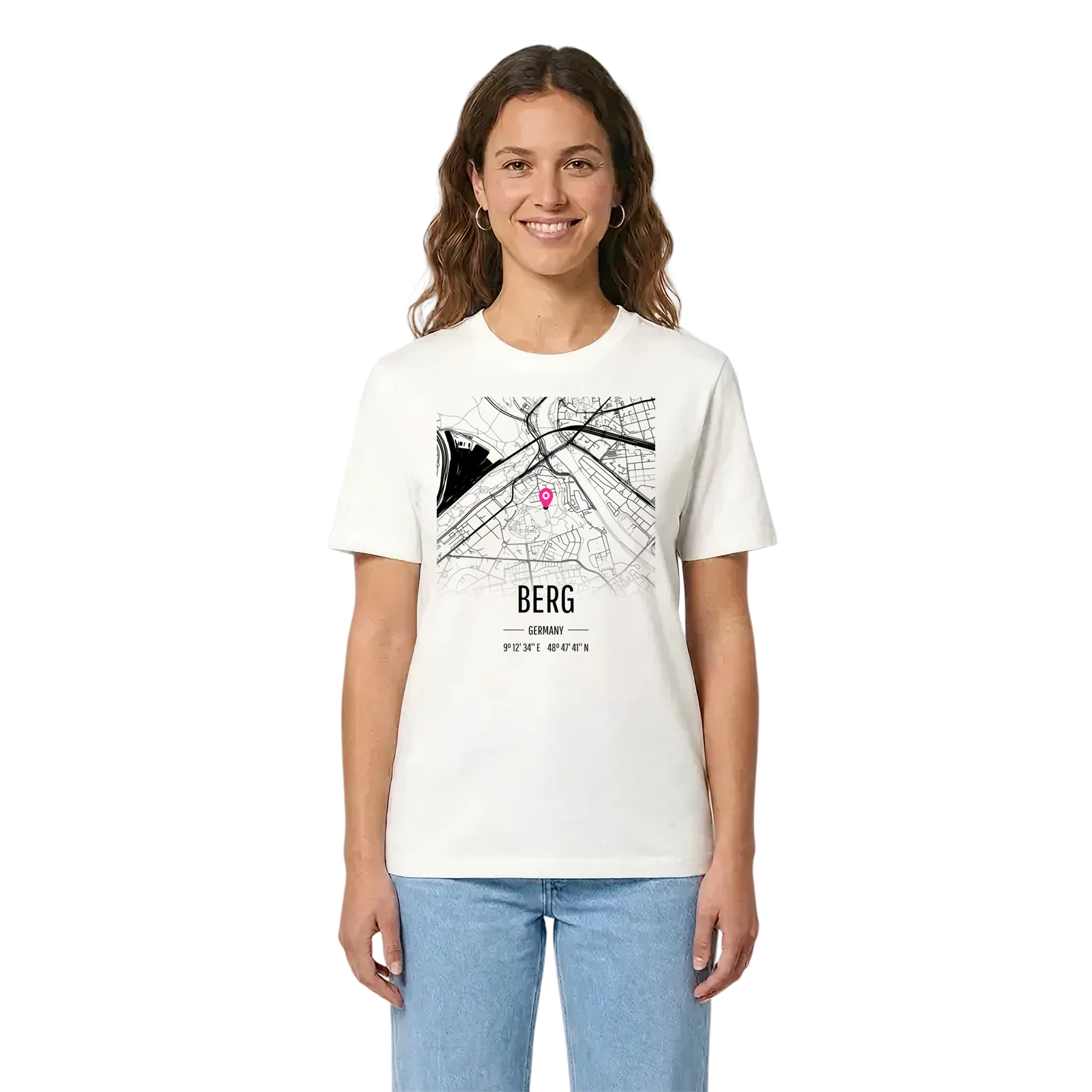 Berg karta t-shirt – White, i miljö