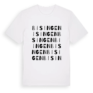 Bisingen ordlek t-shirt – ekologisk bomull t-shirt från Pinshirt