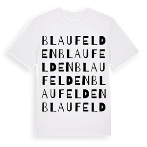 Blaufelden ordlek t-shirt – ekologisk bomull t-shirt från Pinshirt