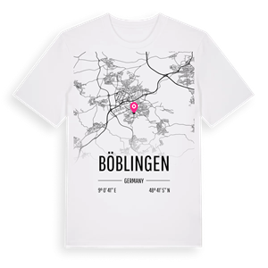 Böblingen karta t-shirt – ekologisk bomull t-shirt från Pinshirt