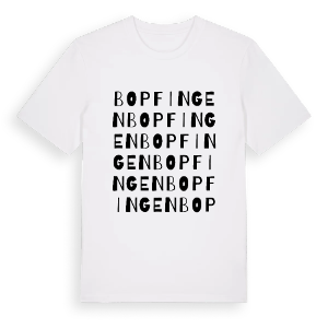 Bopfingen ordlek t-shirt – ekologisk bomull t-shirt från Pinshirt