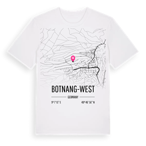 Botnang-West karta t-shirt – ekologisk bomull t-shirt från Pinshirt
