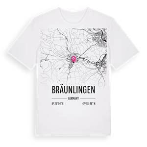 Bräunlingen karta t-shirt – ekologisk bomull t-shirt från Pinshirt