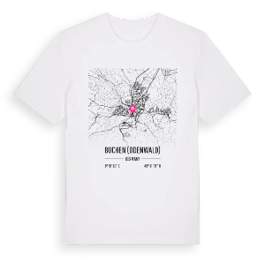 Buchen (Odenwald) karta t-shirt – ekologisk bomull t-shirt från Pinshirt