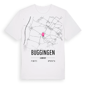 Buggingen karta t-shirt – ekologisk bomull t-shirt från Pinshirt