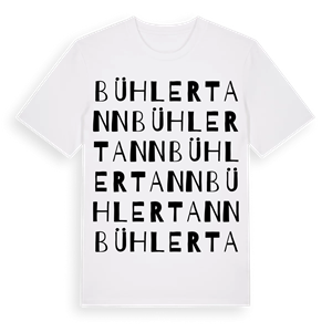 Bühlertann ordlek t-shirt – ekologisk bomull t-shirt från Pinshirt