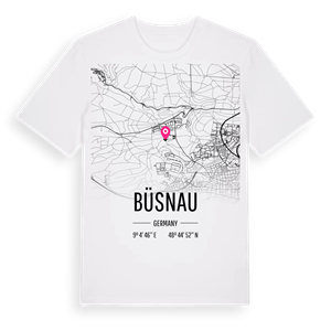 Büsnau karta t-shirt – ekologisk bomull t-shirt från Pinshirt
