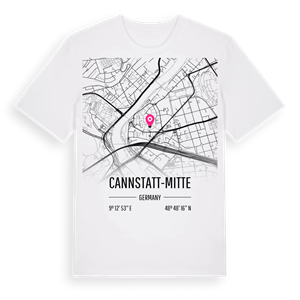 Cannstatt-Mitte karta t-shirt – ekologisk bomull t-shirt från Pinshirt
