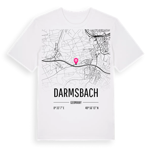 Darmsbach karta t-shirt – ekologisk bomull t-shirt från Pinshirt