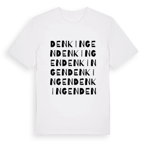 Denkingen ordlek t-shirt – ekologisk bomull t-shirt från Pinshirt