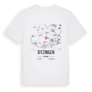 Ditzingen karta t-shirt – ekologisk bomull t-shirt från Pinshirt