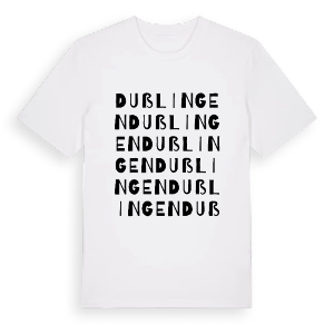 Dußlingen ordlek t-shirt – ekologisk bomull t-shirt från Pinshirt