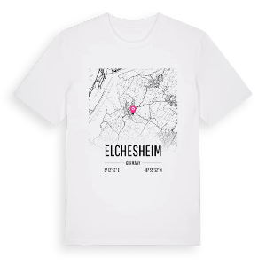 Elchesheim karta t-shirt – ekologisk bomull t-shirt från Pinshirt