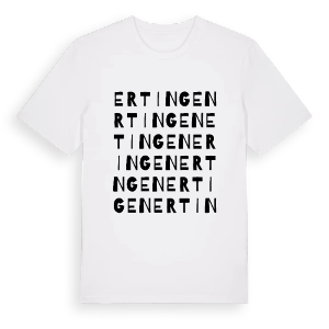 Ertingen ordlek t-shirt – ekologisk bomull t-shirt från Pinshirt