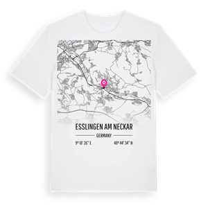 Esslingen am Neckar karta t-shirt – ekologisk bomull t-shirt från Pinshirt