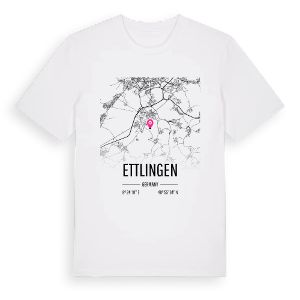Ettlingen karta t-shirt – ekologisk bomull t-shirt från Pinshirt