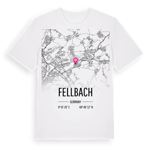 Fellbach karta t-shirt – ekologisk bomull t-shirt från Pinshirt